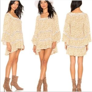 Free People Gold Floral Mini Dress or Long Top
